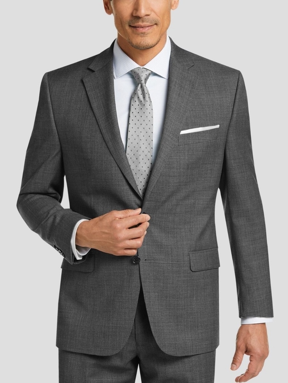 Lauren Ralph Lauren Black Label Men's 2 Piece Suit 100% Wool Gray Sz 44R / 40x32